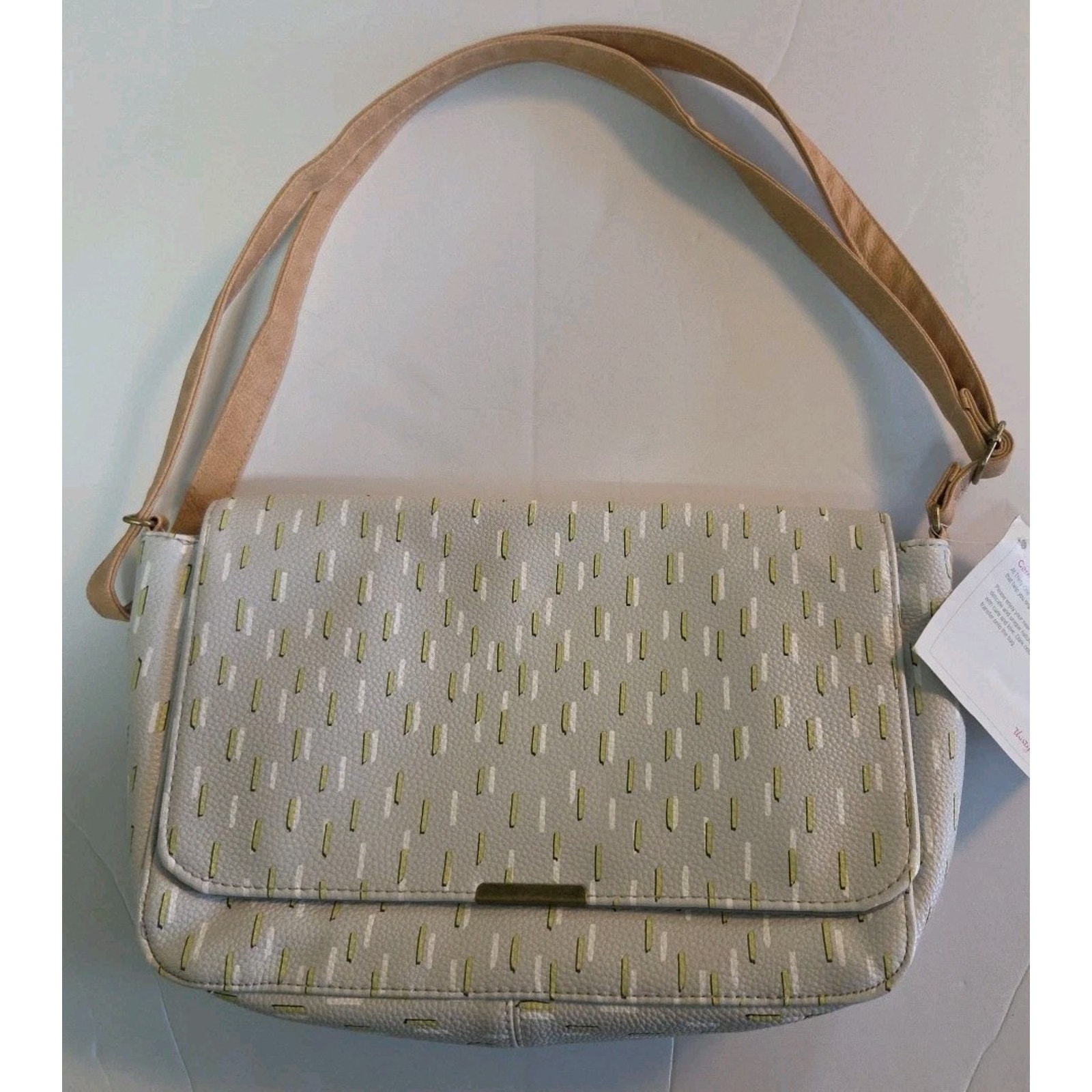 Thirty-One Day By Day Gray Dancing Dash Pebble Pattern Crossbody Bag